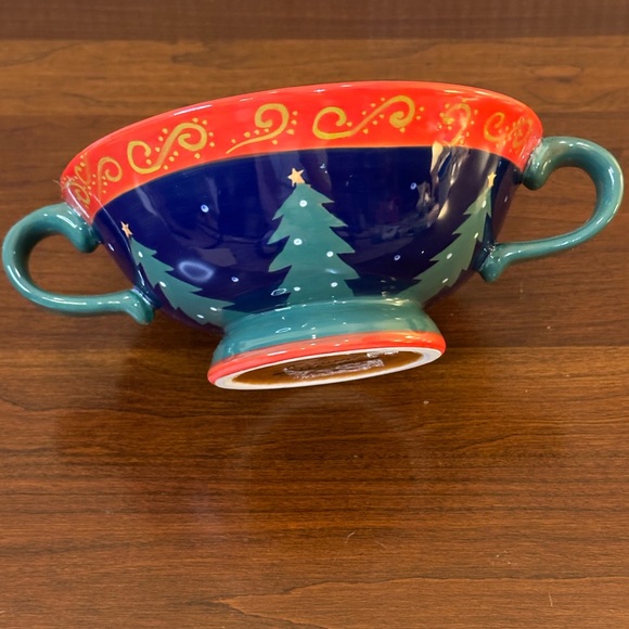 🎄VTG 2000s Christmas St. Nicholas Cream Soup Bowl by Artimino Hand Painted Santa - Picture 4 of 8